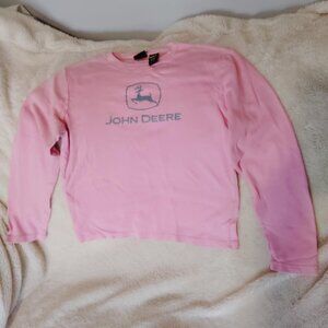 John Deere Pink Long Sleeve Sweater Size Medium